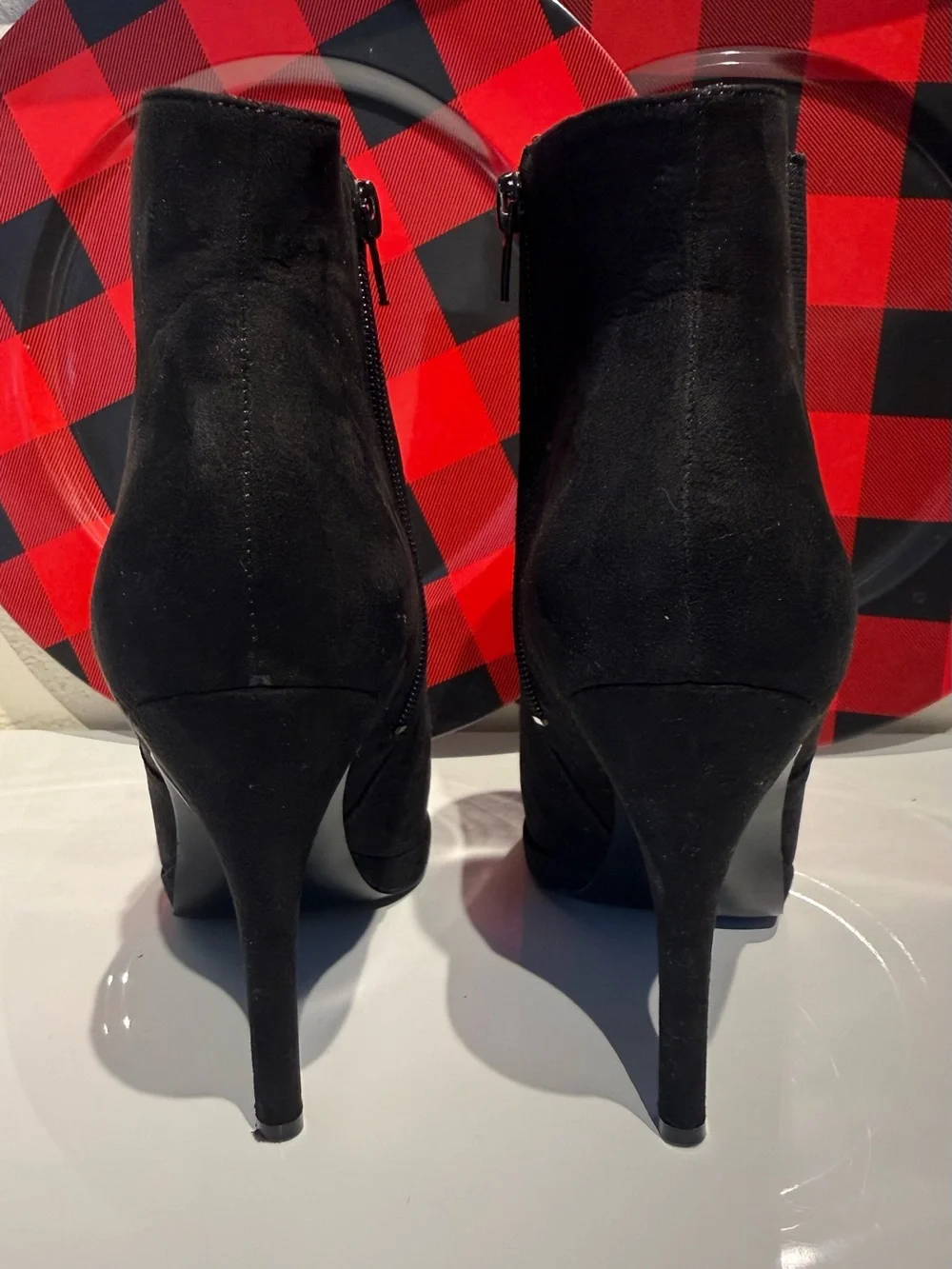 Nine West Black Suede High Heel Ankle Boots